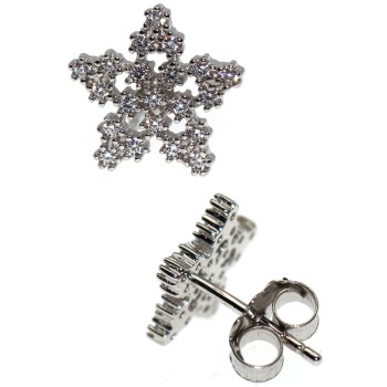 RMB|Women's 925 silver earrings in the shape of a star with white zircons