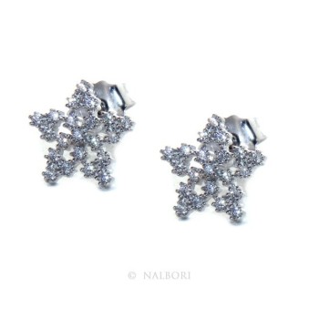 RMB|Women's 925 silver earrings in the shape of a star with white zircons