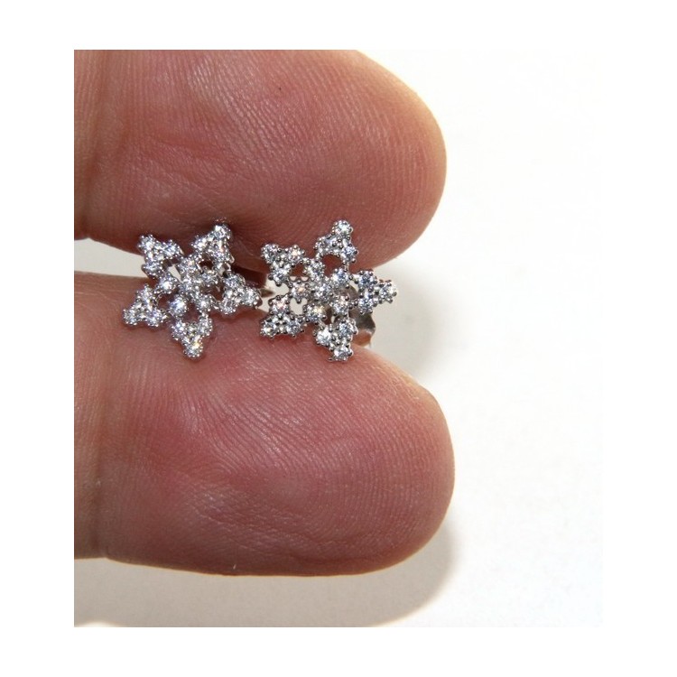 RMB|Women's 925 silver earrings in the shape of a star with white zircons