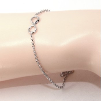 RMB|Bracelet man woman Silver 925 rolo chain 'about 2 mm and 1 infinite element 17.50-20.00 cm
