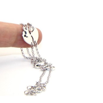 RMB|Double bracelet HE and LEI man woman in Sterling Silver broken heart small to break key padlock