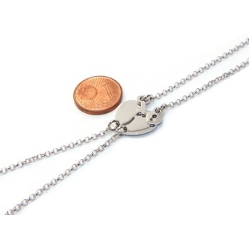 RMB|Double bracelet HE and LEI man woman in Sterling Silver broken heart small to break key padlock