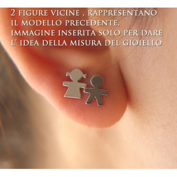RMB|NALBORI orecchini Argento 925 massiccio bambino bimbo o Bambina bimba Oro Giallo bianco chiaro e satinato