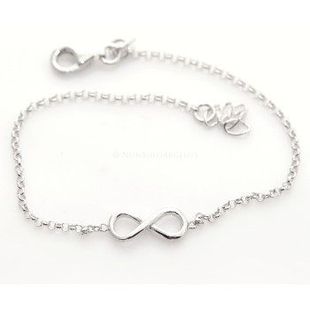 RMB|Argento 925 : bracciale rolo' uomo o donna con 1 simbolo dell'infinito da 16,00 a 20,50 cm