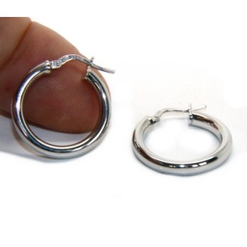 RMB|orecchini donna Argento 925 anelle cerchi boccole lisce classiche 21,5  mm 2 colori