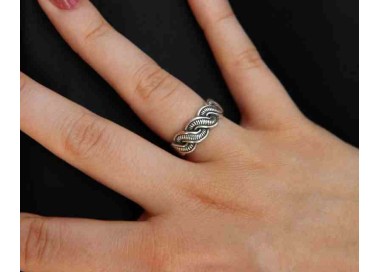 RMB|Silver 925: Ring man faith woman braid braid open adjustable dark band