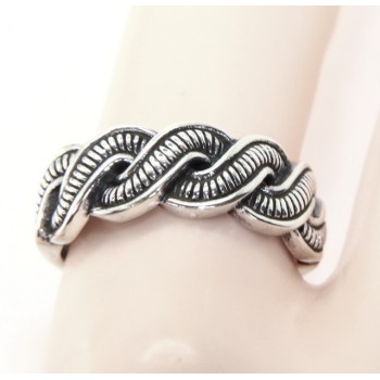 RMB|Silver 925: Ring man faith woman braid braid open adjustable dark band