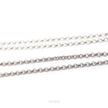 RMB|NALBORI collana donna o uomo rolo' ARGENTO 925 cm 45 + 5 in 2 colori