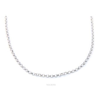 RMB|NALBORI collana donna o uomo rolo' ARGENTO 925 cm 45 + 5 in 2 colori