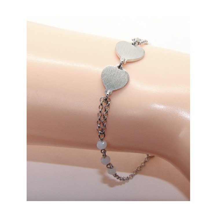 RMB|braccialetto dell'amicizia e amore con doppi cuori che si guardano e perline colorate