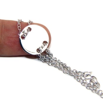 RMB|Bracciale uomo donna Argento 925 con bottone centrale rodiato 17,00 - 20,00 cm