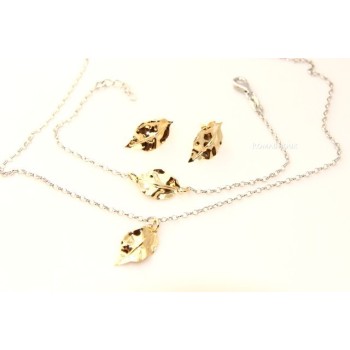 RMB|Gioielli donna in argento 925 realizzati in microfusione foglia oro 