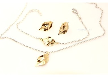 RMB|Gioielli donna in argento 925 realizzati in microfusione foglia oro 2 colori