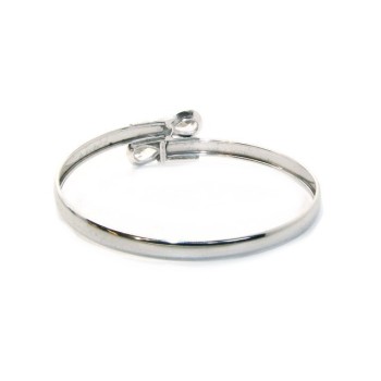 RMB|SILVER 925: Woman slave bracelet open contrarie 'white zircon drop 2 griffe