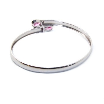RMB|ARGENTO 925 : Bracciale donna schiava aperto contrarie' zircone bianco goccia 2 griffe