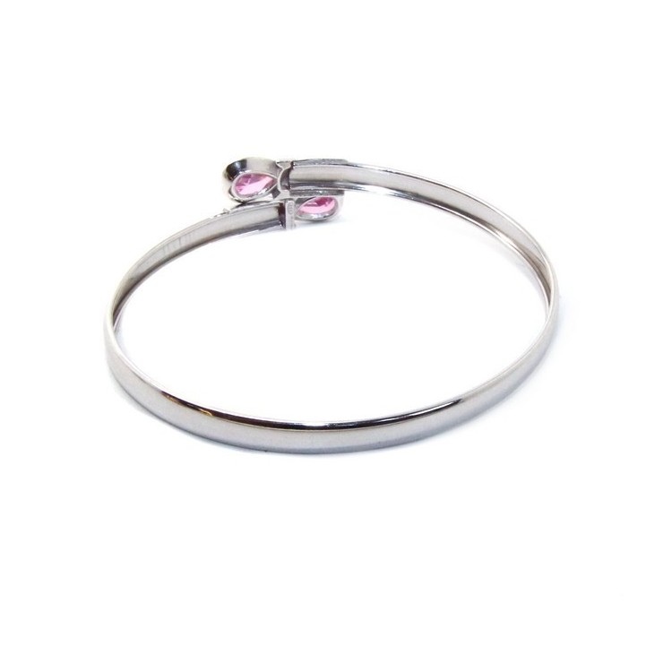 RMB|ARGENTO 925 : Bracciale donna schiava aperto contrarie' zircone bianco goccia 2 griffe