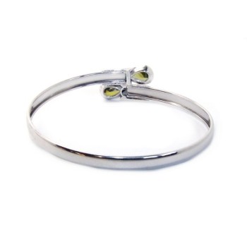 RMB|ARGENTO 925 : Bracciale donna schiava aperto contrarie' zircone rosso  goccia 2 griffe