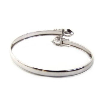 RMB|SILVER 925: Woman slave bracelet open contrarie 'white zircon drop 4 griffe