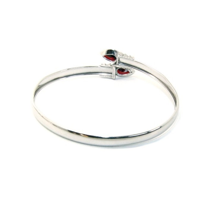 RMB|SILVER 925: Woman slave bracelet open contrarie rose zircon drop 4 griffe