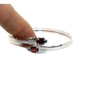 RMB|SILVER 925: Woman slave bracelet open contrarie rose zircon drop 4 griffe