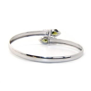 RMB|SILVER 925: Woman slave bracelet open contrarie red zircon drop 4 griffe