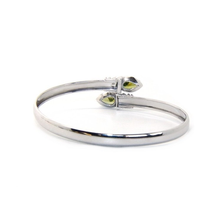 RMB|SILVER 925: Woman slave bracelet open contrarie red zircon drop 4 griffe