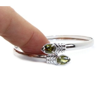 RMB|SILVER 925: Woman slave bracelet open contrarie red zircon drop 4 griffe