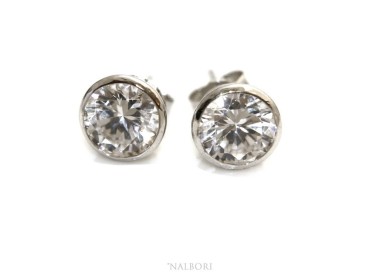 RMB|Silver 925: earrings woman man large onion 8 mm cubic zirconia
