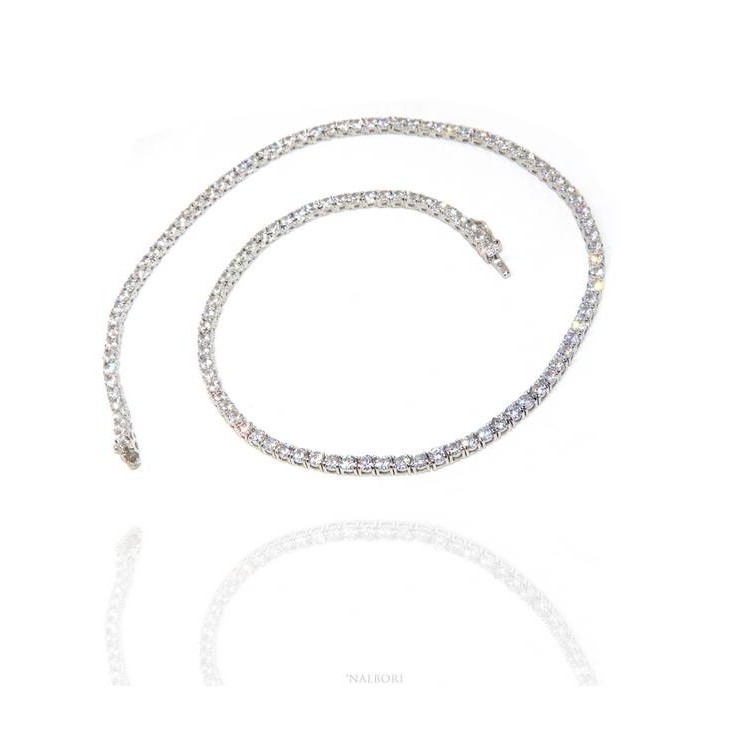 RMB|Argento 925 : Collana Collier donna modello Tennis con zirconi bianchi griffe 3 mm taglio brillante