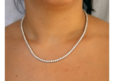 RMB|925: Necklace Collier Tennis woman model with cubic zirconia jaws 3mm brilliant cut