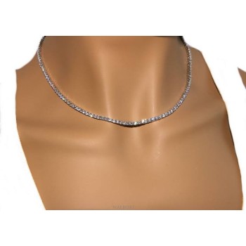 RMB|Collana Tennis  argento 925 con zirconi bianchi griffe 2,5 mm taglio brillante NALBORI