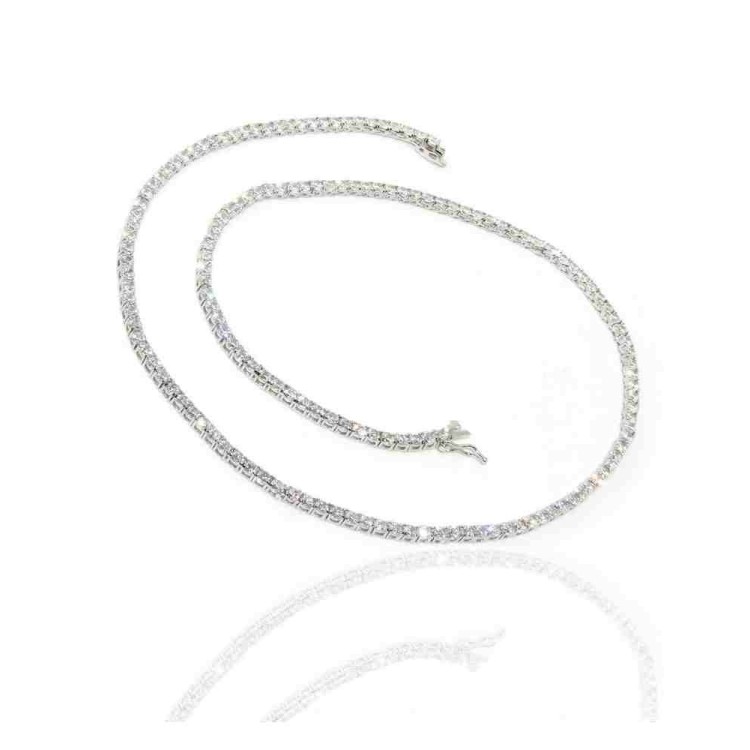 RMB|925: Necklace Collier Tennis woman model with cubic zirconia jaws 2,5 mm brilliant cut