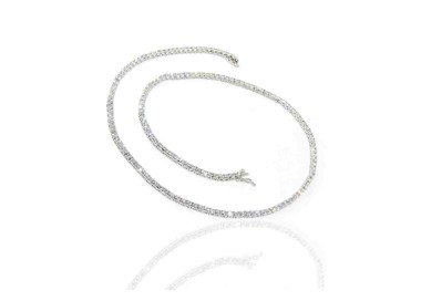 RMB|Collana Tennis  argento 925 con zirconi bianchi griffe 2,5 mm taglio brillante NALBORI