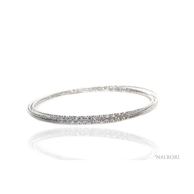 RMB|Silver 925 Bracelet bangle woman diamond circles 5 pieces