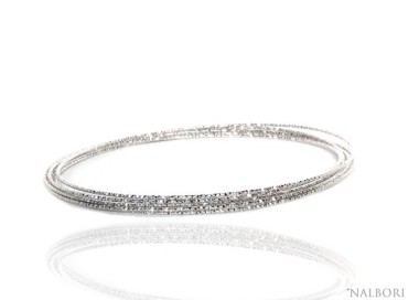 RMB|Argento 925 Bracciale bangle donna cerchi diamantati 5 pezzi