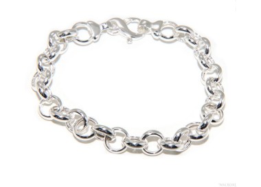 RMB|Woman bracelet in 925 silver, not rhodium, rolo 'circles also to hang pendants 19 - 20 cm