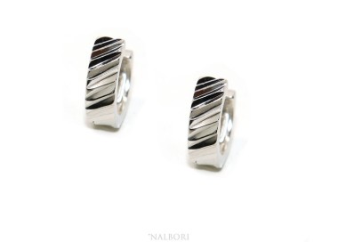 RMB|Silver 925: massive earrings with circles for man and woman diamonds 13 mm 1 pair