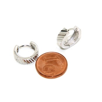 RMB|NALBORI Silver 925: massive earrings with circles for man and woman diamonds 13 mm 1 pair