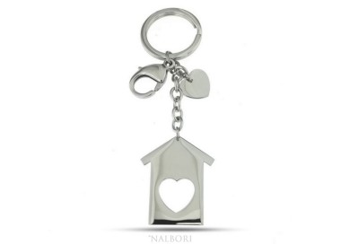 RMB|Key ring man or woman in steel hook and ring house and heart laser cut