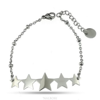 RMB|NALBORI anallergic steel woman bracelet with 5 stars central