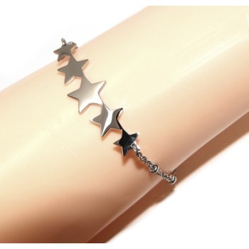 RMB|NALBORI bracciale donna acciaio anallergico con centrale 5 stelle