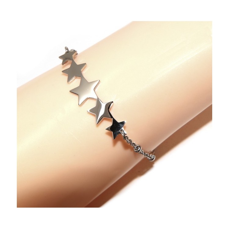 RMB|NALBORI bracciale donna acciaio anallergico con centrale 5 stelle