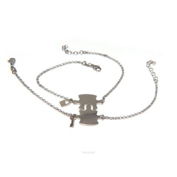 RMB|NALBORI double hypoallergenic steel bracelet he she key padlock puzzle