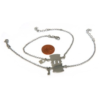 RMB|NALBORI double hypoallergenic steel bracelet he she key padlock puzzle