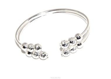 RMB|Bracciale donna schiava aperto doppio contrarie' palline diamantate