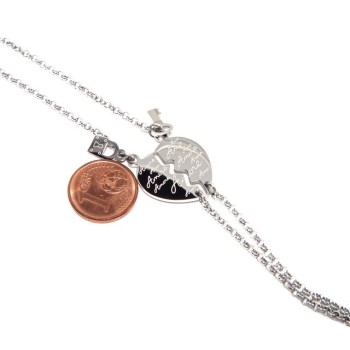 RMB|NALBORI bracciale acciaio anallergico doppio lui lei cuore scritta "amore" lucchetto chiave