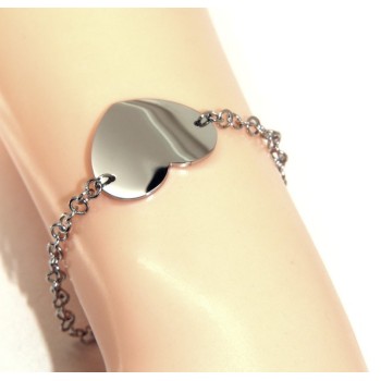 RMB|NALBORI anallergic steel bracelet rolo 'with big heart in the center