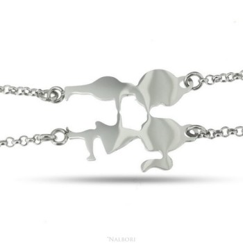 RMB|double hypoallergenic steel bracelet he she children kissing