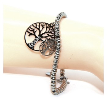 RMB|NALBORI bracelet anallergic steel balls with tree of life pendant