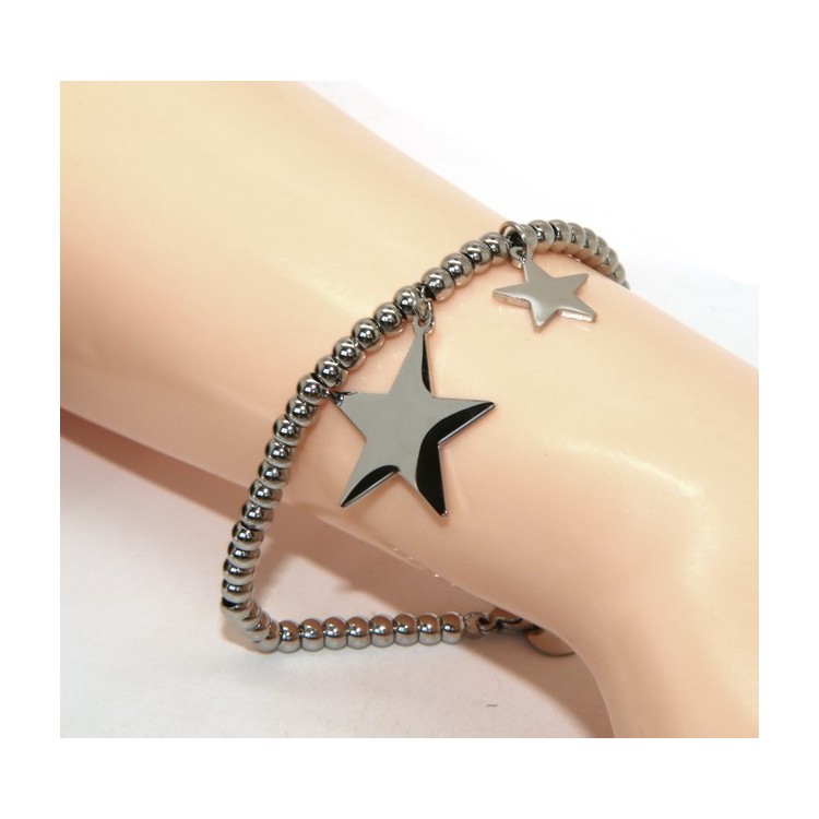 RMB|NALBORI bracelet anallergic steel balls with star pendant
